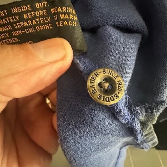 Vintage Eddie Bauer Plaid Rugby Corduroy Collar Long Sleeve Shirt  Size M/M GUC - Picture 11 of 11